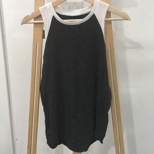 Campus Crew grey and white sleeveless top